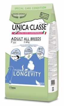 Сухой корм для взрослых и пожилых собак всех пород с лососем Unica Classe Adult All Breeds Longevity Image 1
